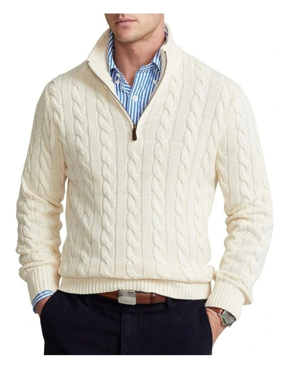 Ribbed Knit Cotton Sweater